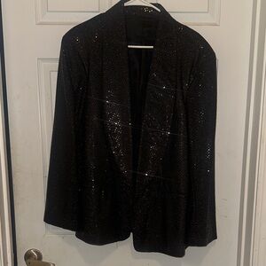 Black Sparkle Blazer Jacket - Women's Evening Blazer